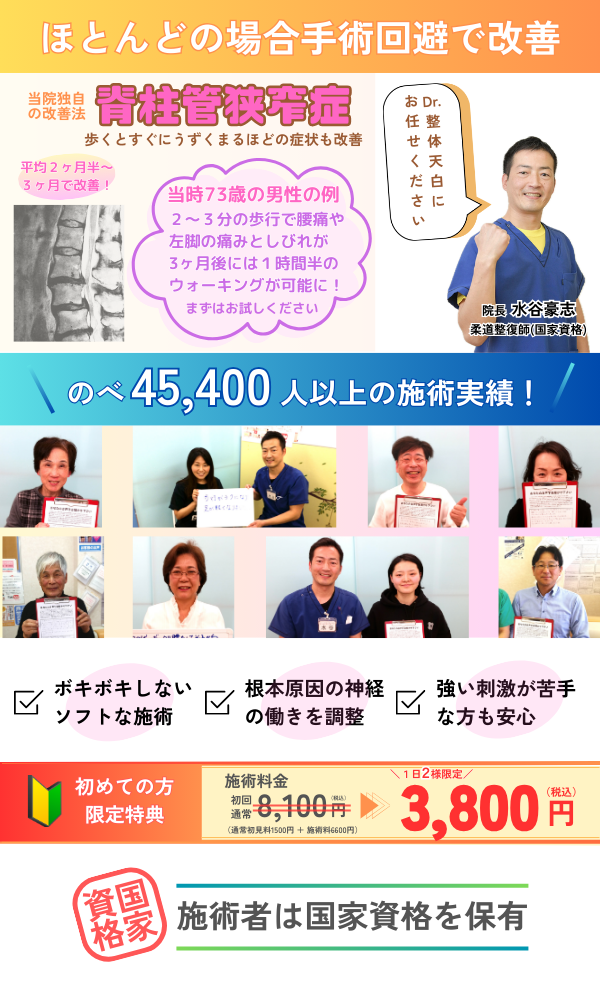 脊柱管狭窄症「あきらめないで！まだ改善の余地ありです」ヘッダー画像