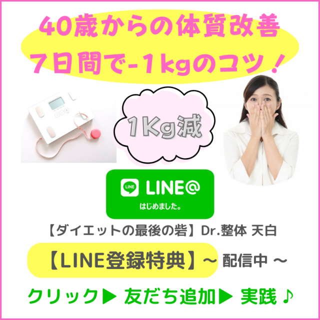 40歳からの体質改善7日間でマイナス１kgのコツの画像