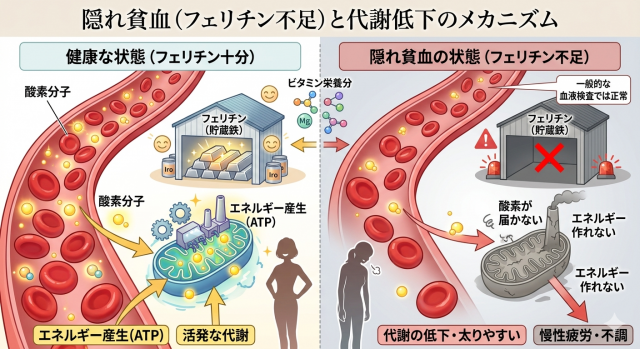 慢性的な「隠れ貧血（フェリチン不足）」