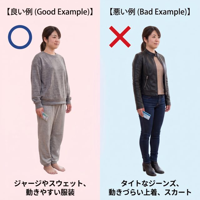 施術時の服装の例